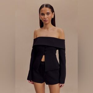 MESHKI CELENE OFF SHOULDER JACKET